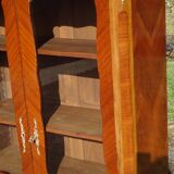 Glass library with rosewood marquetry in the Louis XV style.