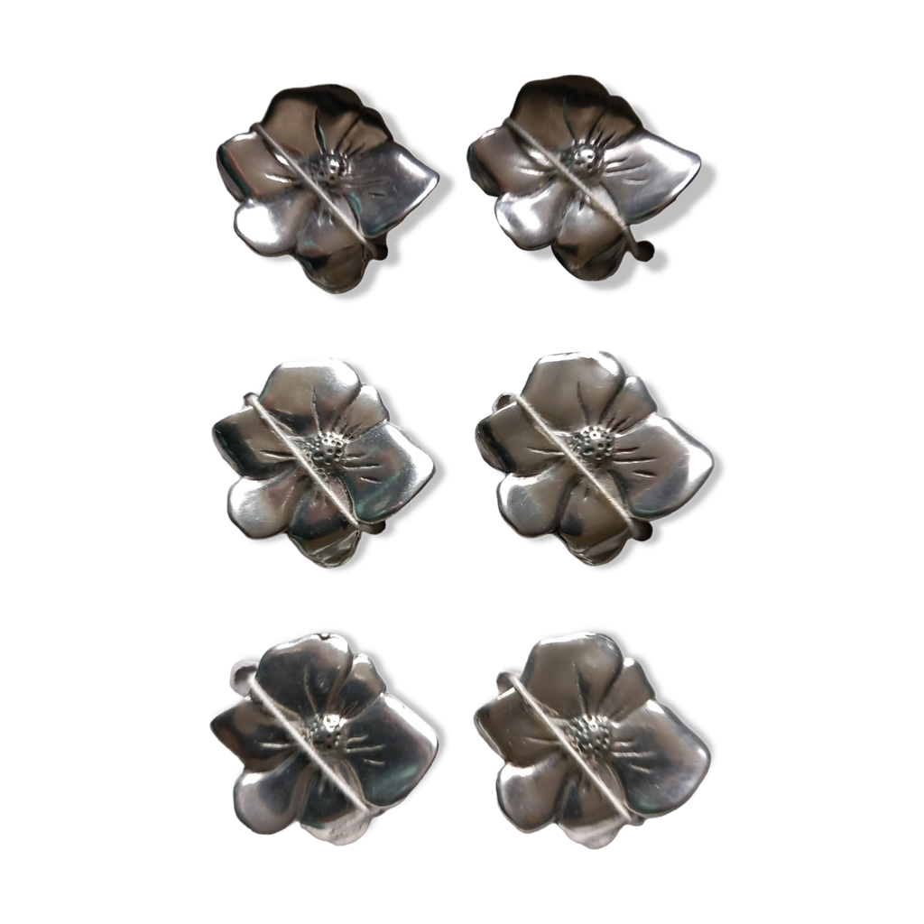 Lot de 6 porte-couteaux en métal argenté – forme pomme - Arts de la table