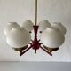 6 pendant lamps in glass and burgundy brass by Hans-Agne Jakobsson, 1960s, Sweden