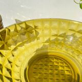 Vintage Amber Glass Dessert Set - 1 Salad Bowl + 5 Matching Bowls