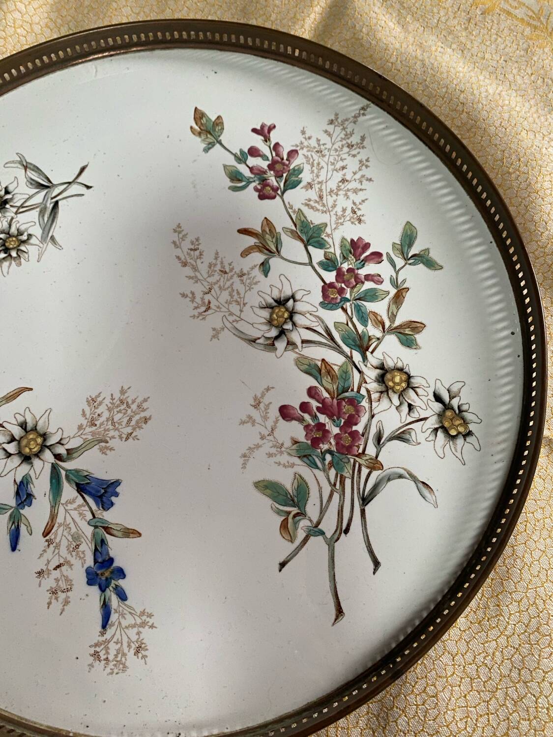 Ancient ceramic platter and bottle coaster