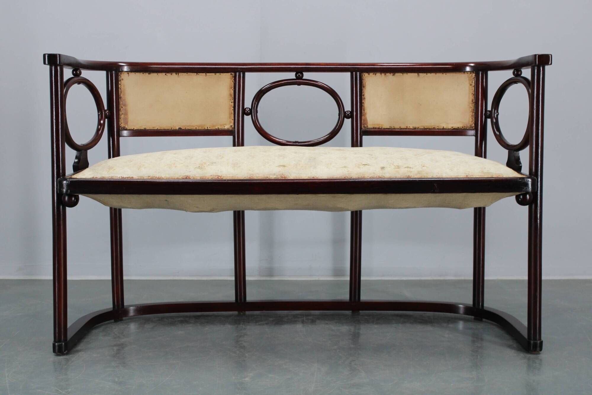 Josef Hoffmann Variation of Art Nouveau "Fledermaus" sofa by Fischel
