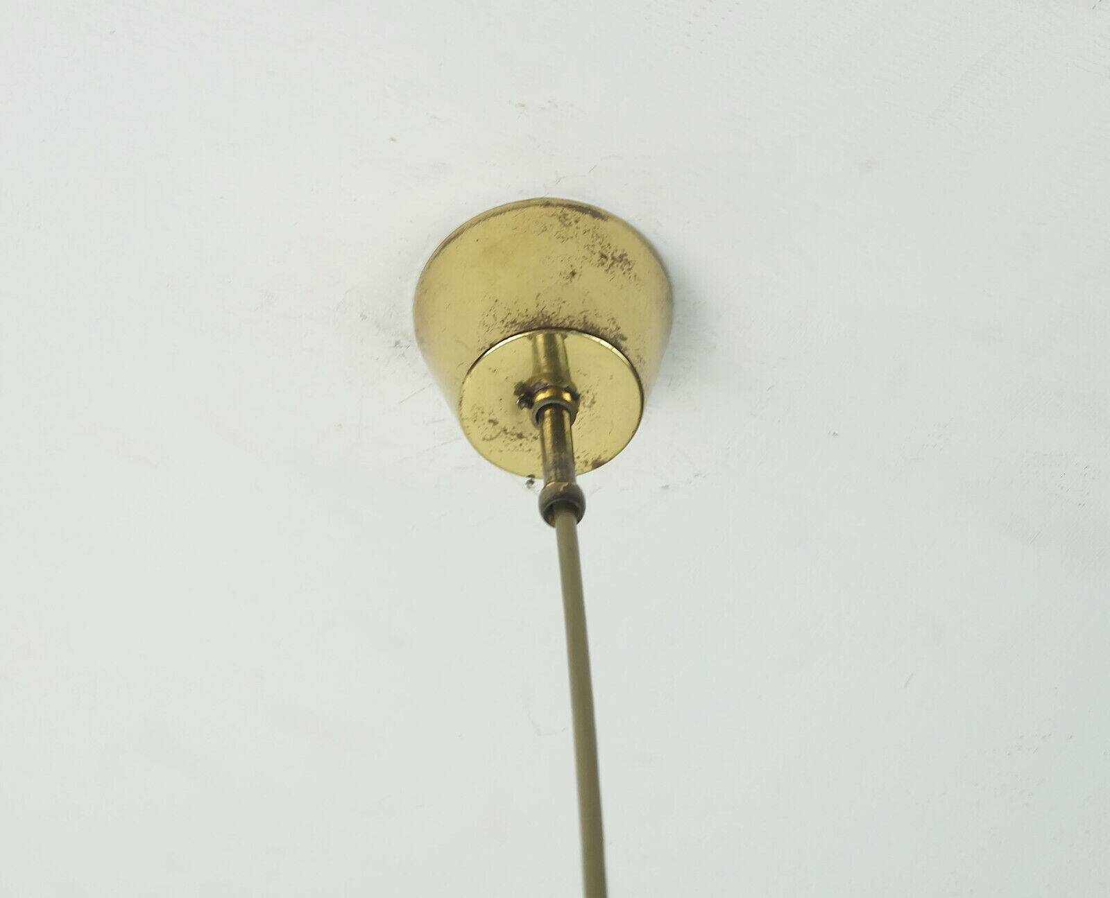 1960s PENDANT LIGHT brass and acrylic hollywood regency style