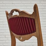 1970s, set of 6 Danish dining chairs, oak wood, furniture wool.