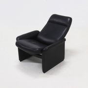 Fauteuil de salon DS50 en cuir noir par De Sede Suisse années 1980