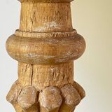 Carved wood lamp