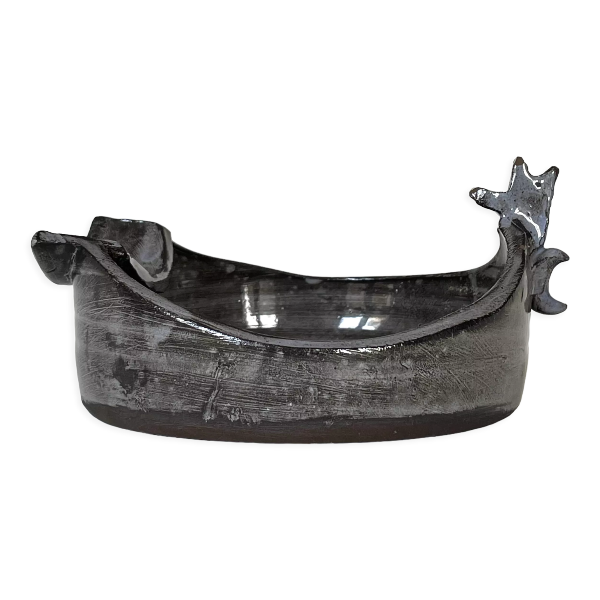 Vide-poche cendrier zoomorphe en céramique, circa 1960