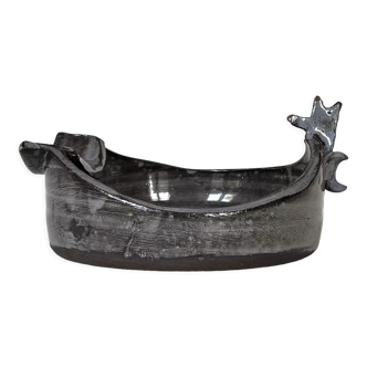 Zoomorphic ceramic ashtray pocket, circa 1960