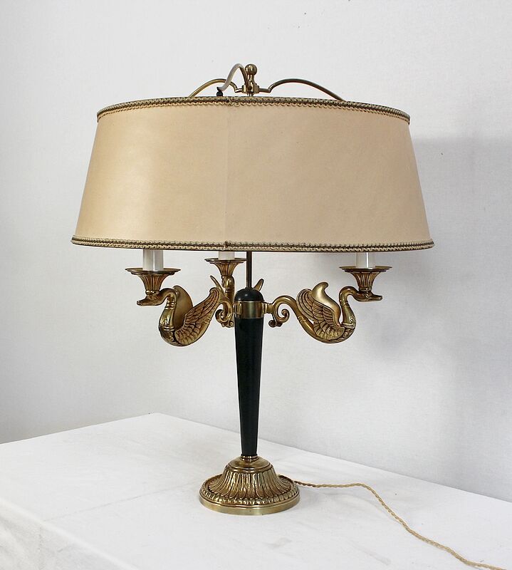 Golden brass lamp, empire style - early twentieth century