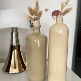 Set of 2 enamelled sandstone bottles