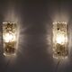 Pair of crystal and brass wall lamps by Carl Fagerlund for Orrefors