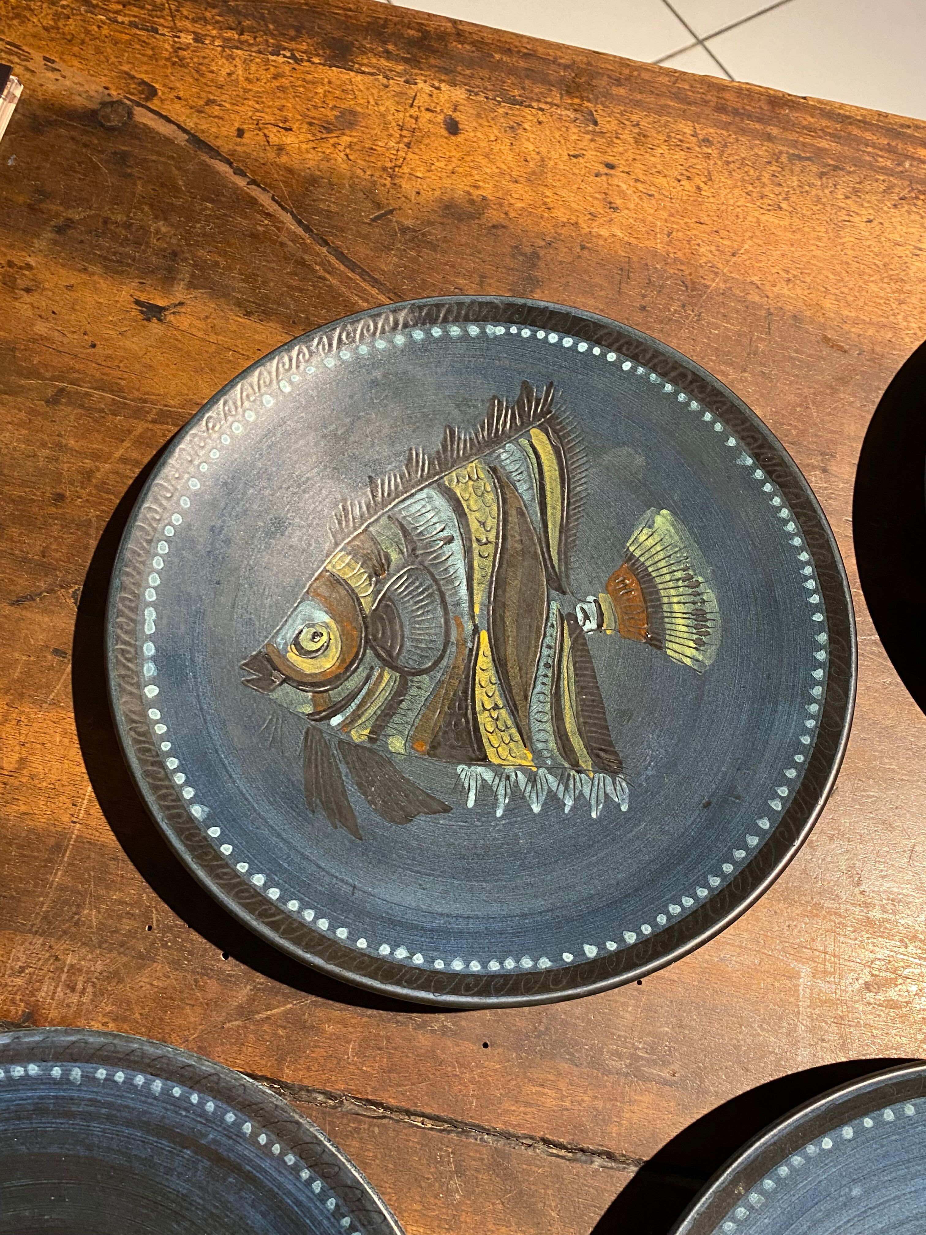 Ceramic fish plate Jean De Lespinasse