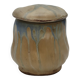 Gilbert Metenier Covered pot in beige and blue art nouveau flamed stoneware