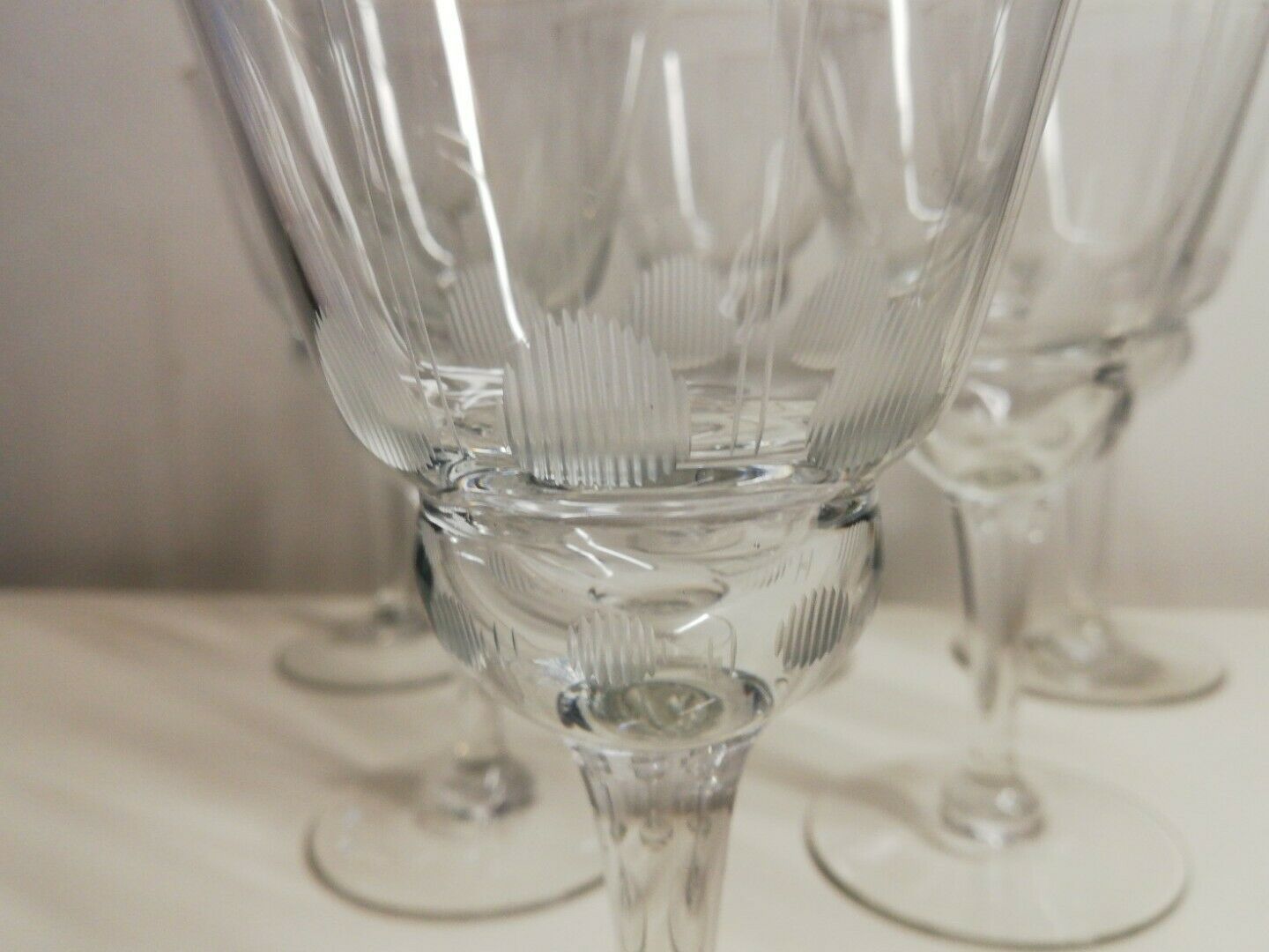 Lot de 6 verres à eau ciselés vintage