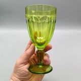6 verres à pied vert anis vintage