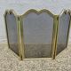 Small fire screen, spark arrester, brass, 3-panel, 1970