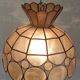Pendant lamp in amber mother-of-pearl and brass – 60s/70s
