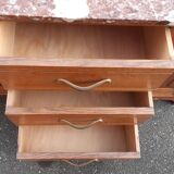 Art Deco chest of drawers marble and oak