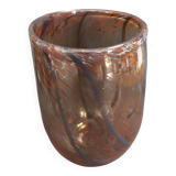 Vase vintage verre signé Jean-Marie Bizet daté novembre 1982