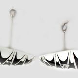 Large Vintage Czechoslovakian Opaline Glass Pendant Lights, 1970s, Set of 2