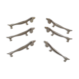 6 silver plated basset knife holders