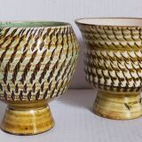 Duo of sacrificed ceramics Pottery by Pieter Groeneveldt 60s