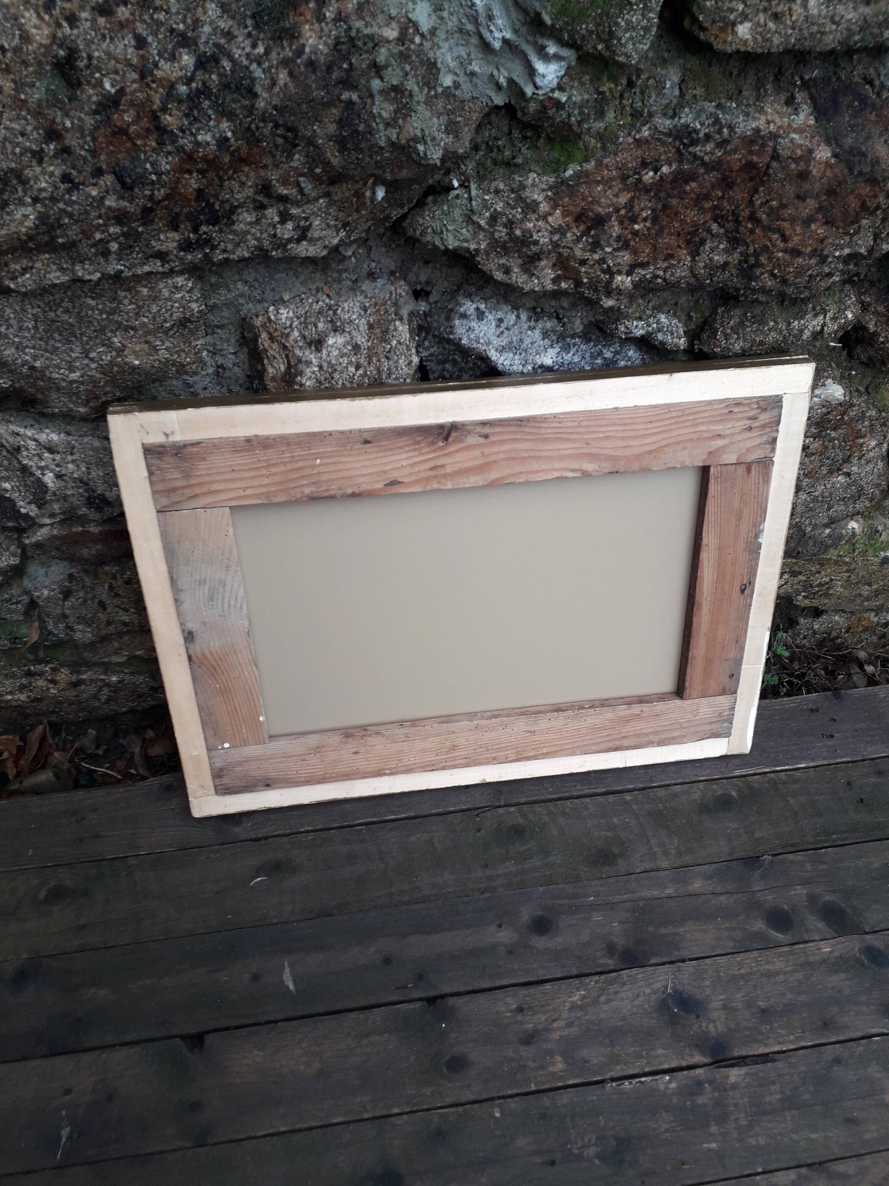 Old wall mirror - Wood and gilded stucco - 1940
