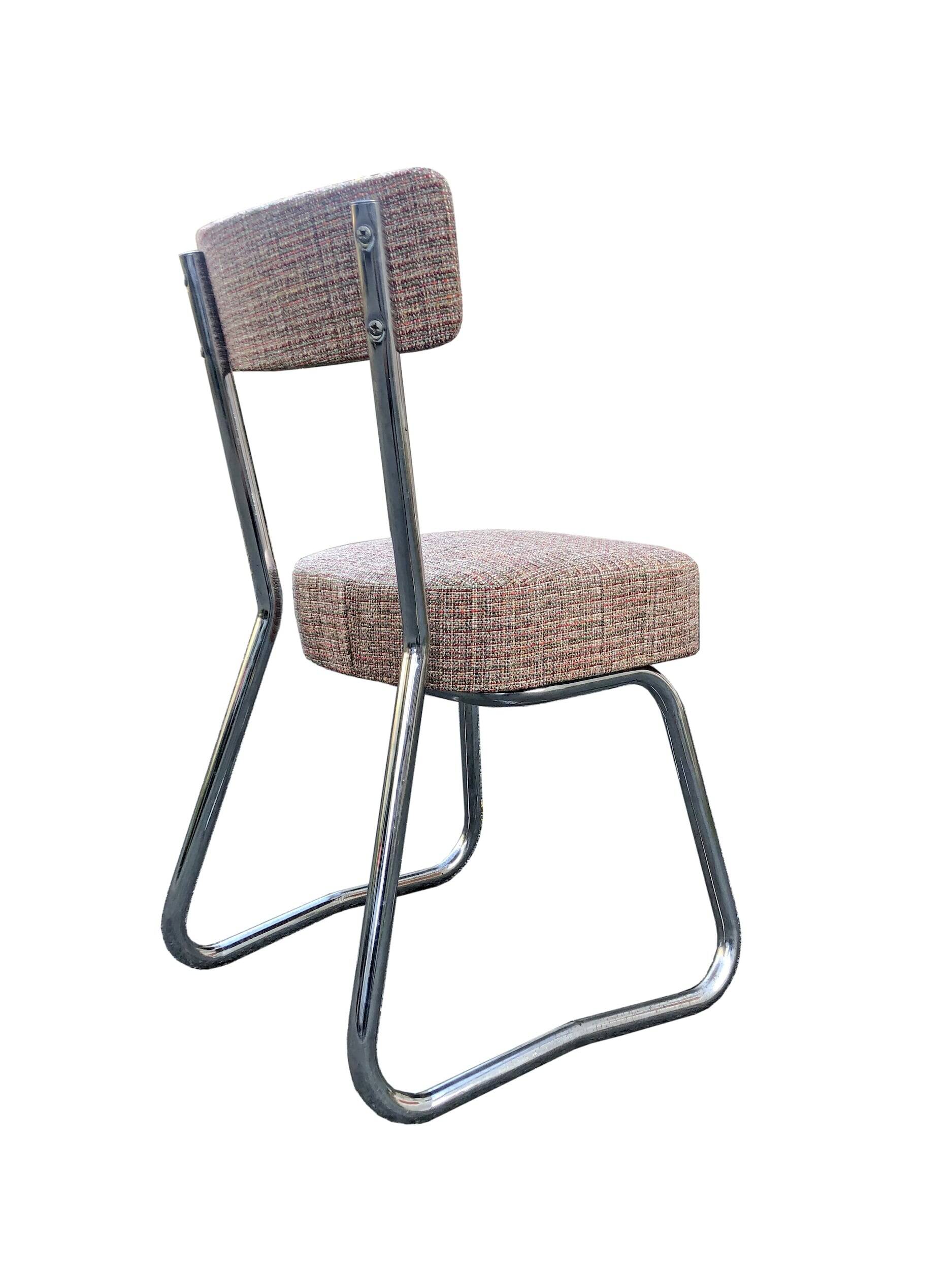 4 Ronéo Pullman chairs, Bauhaus 1950, reupholstered.