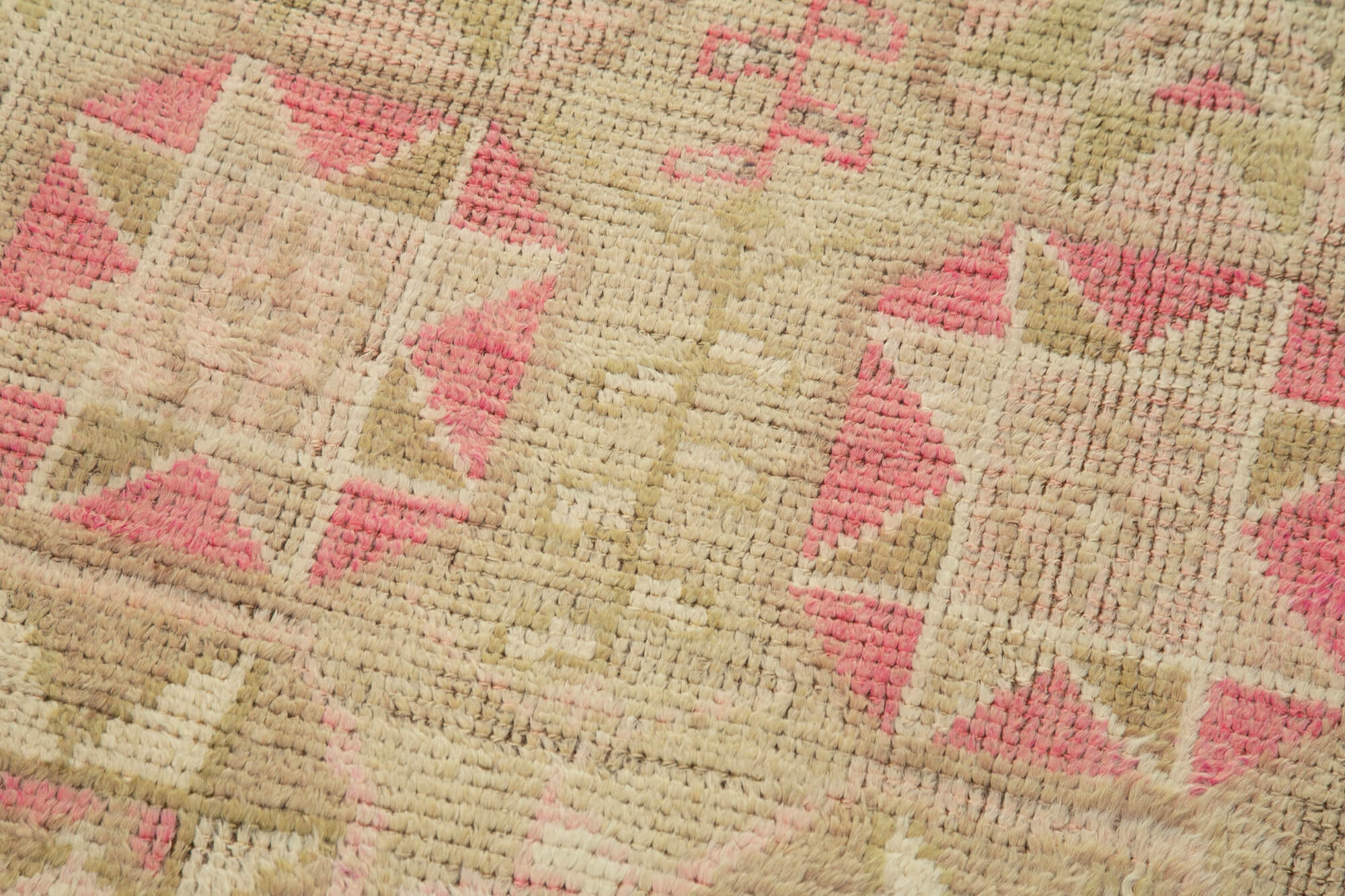 Handwoven one-of-a-kind anatolian beige runner rug 85 cm x 337 cm