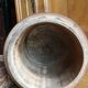 Round carved wooden box