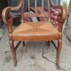 Armchair with gilded rye straw seat in solid walnut, Restoration period, circa 1820