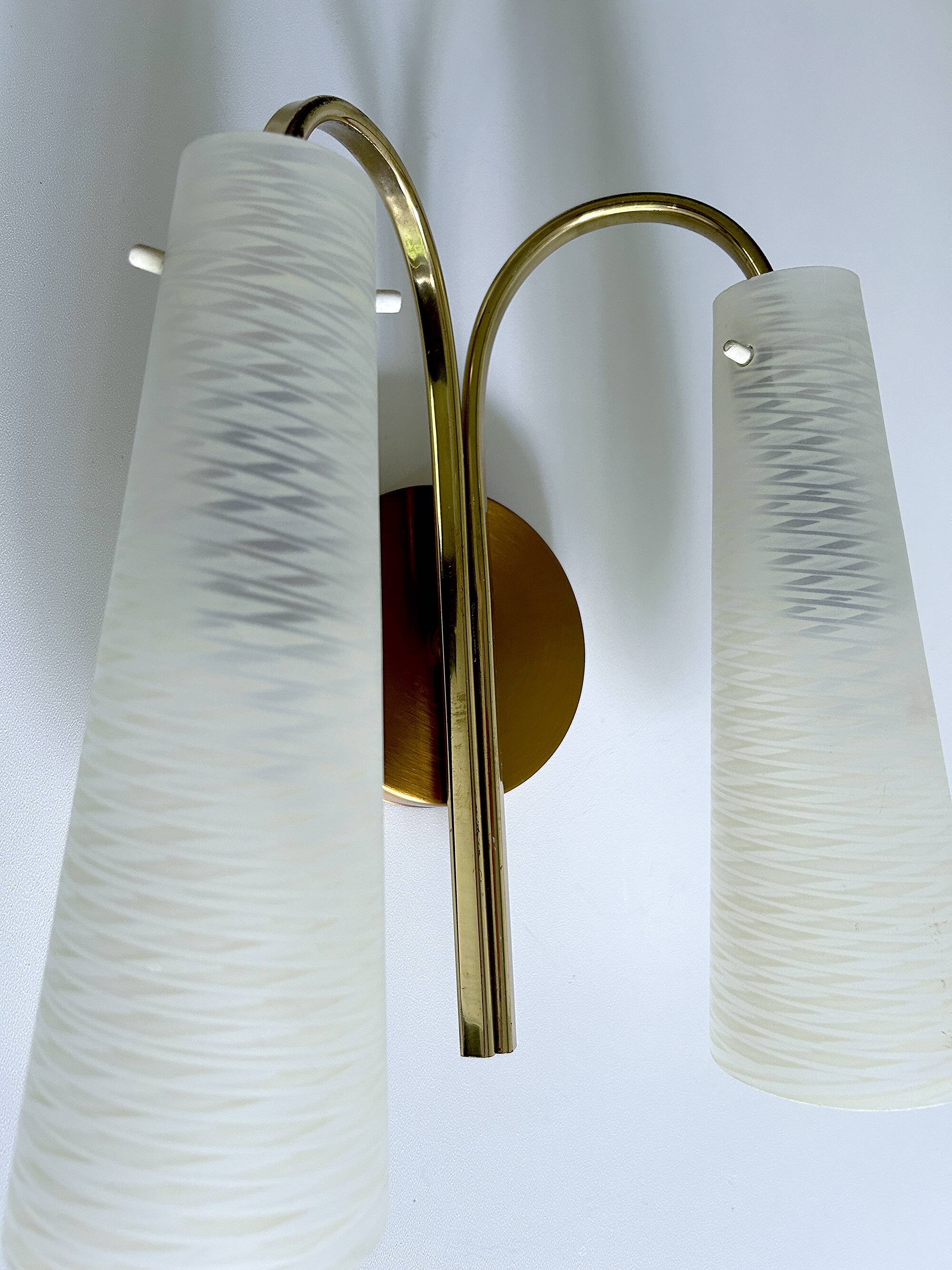 Vintage Italian Double Glass Sconce