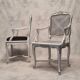 Paire de fauteuils cannés de style régence - bois peint - 19ème