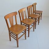 Set of 4 vintage 1950s bistro chairs