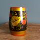 Khokhloma vase, Russian lacquered wood craftsmanship, hand-painted decoration.