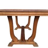 Art Deco extendable desk table 1930 braced base