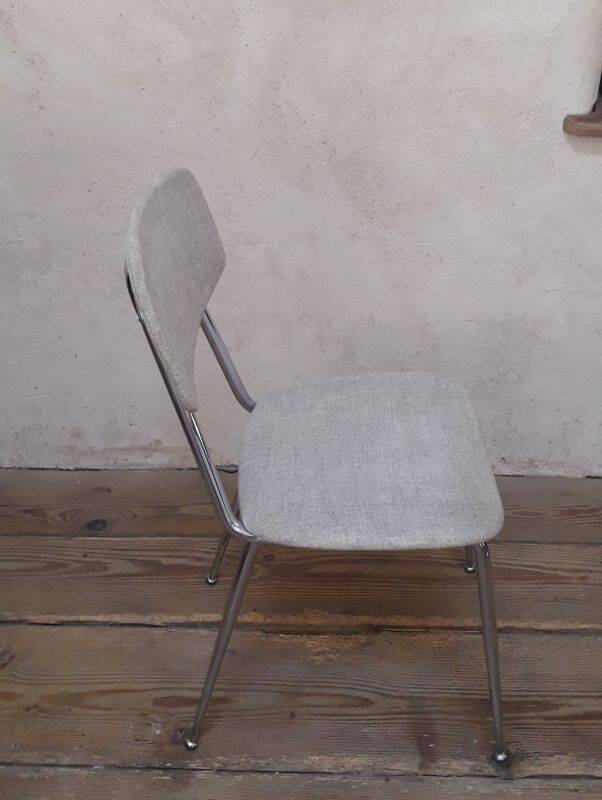 1950s chrome and fabric compass base chair