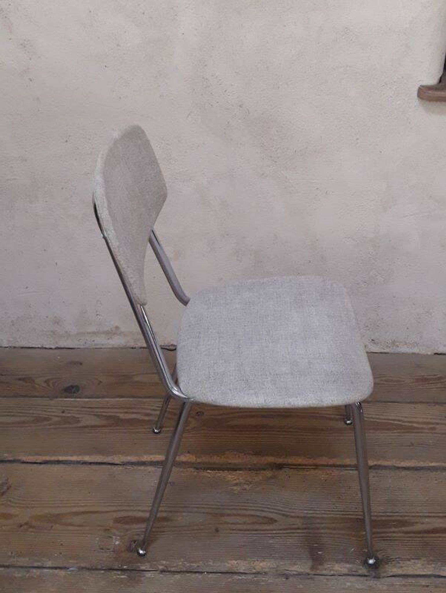 1950s chrome and fabric compass base chair