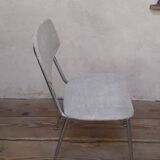 1950s chrome and fabric compass base chair