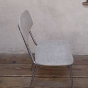 1950s chrome and fabric compass base chair