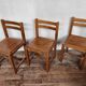 Series of 6 vintage wooden chairs 1960