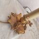 Small hand-held candle holder lamp in vintage gold metal