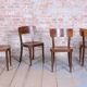 Art Deco Czech Chairs in Beech and Walnut from Thonet, 1940s, Set of 4