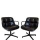 Paire de Fauteuils "Executive" Pollock pour Knoll - Cuir Noir
