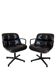 Pair of "Executive" Pollock Armchairs for Knoll - Black Leather