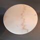 Tulip pedestal table in veined white marble and cast aluminum base, 1970/1980