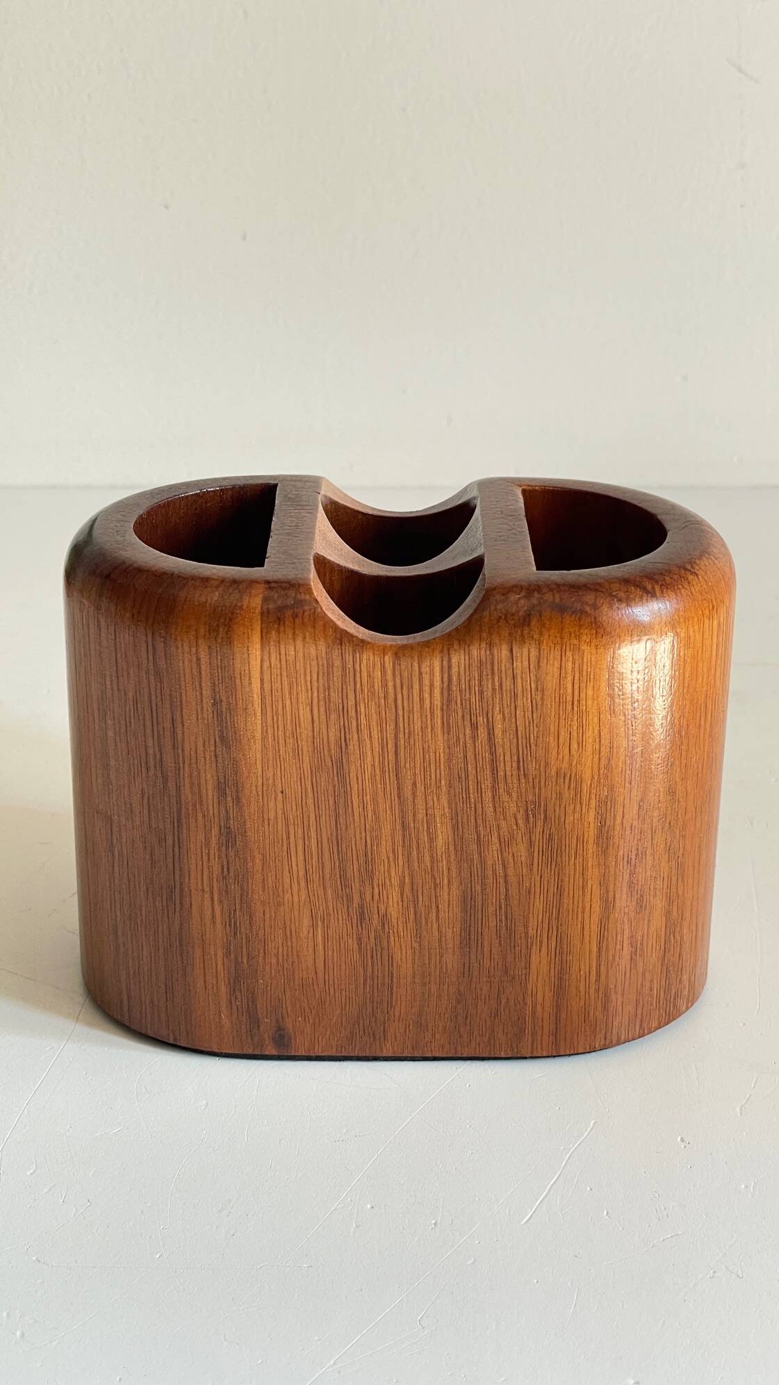Vintage Teak Pencil Holder