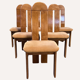 Organic brutalist modernist Dutch design dining chairs set of 6. 1970s - 1980s