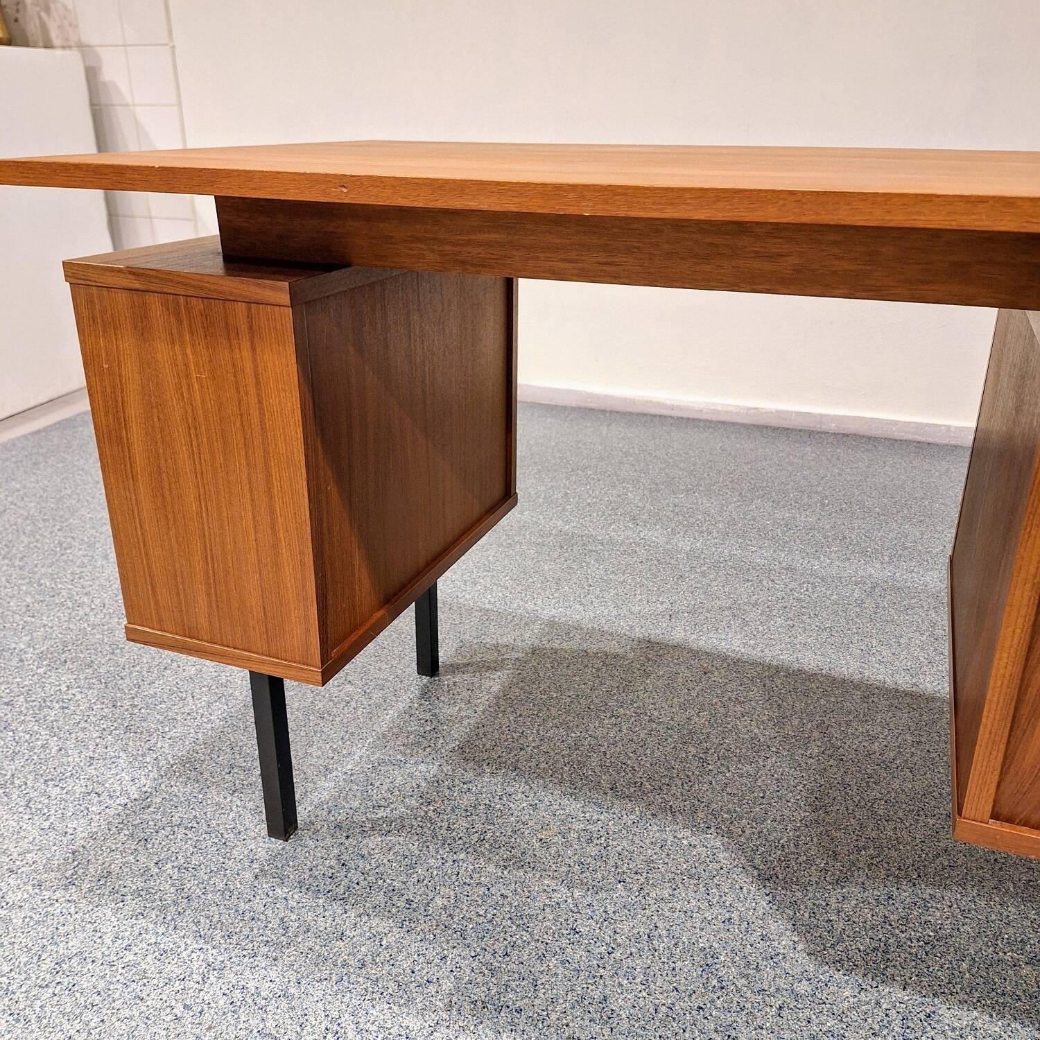 Vintage teak veneer desk from the 1960s