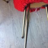Paire de chaises moumoute rouge